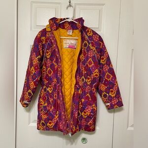 Hanna Andersson Kids Puffer Jacket - Purple and Yellow Floral